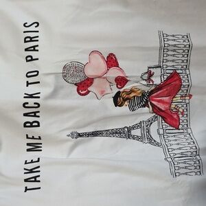 NWT TAKE ME BACK TO PARIS RHINESTONE ACCENT TEE